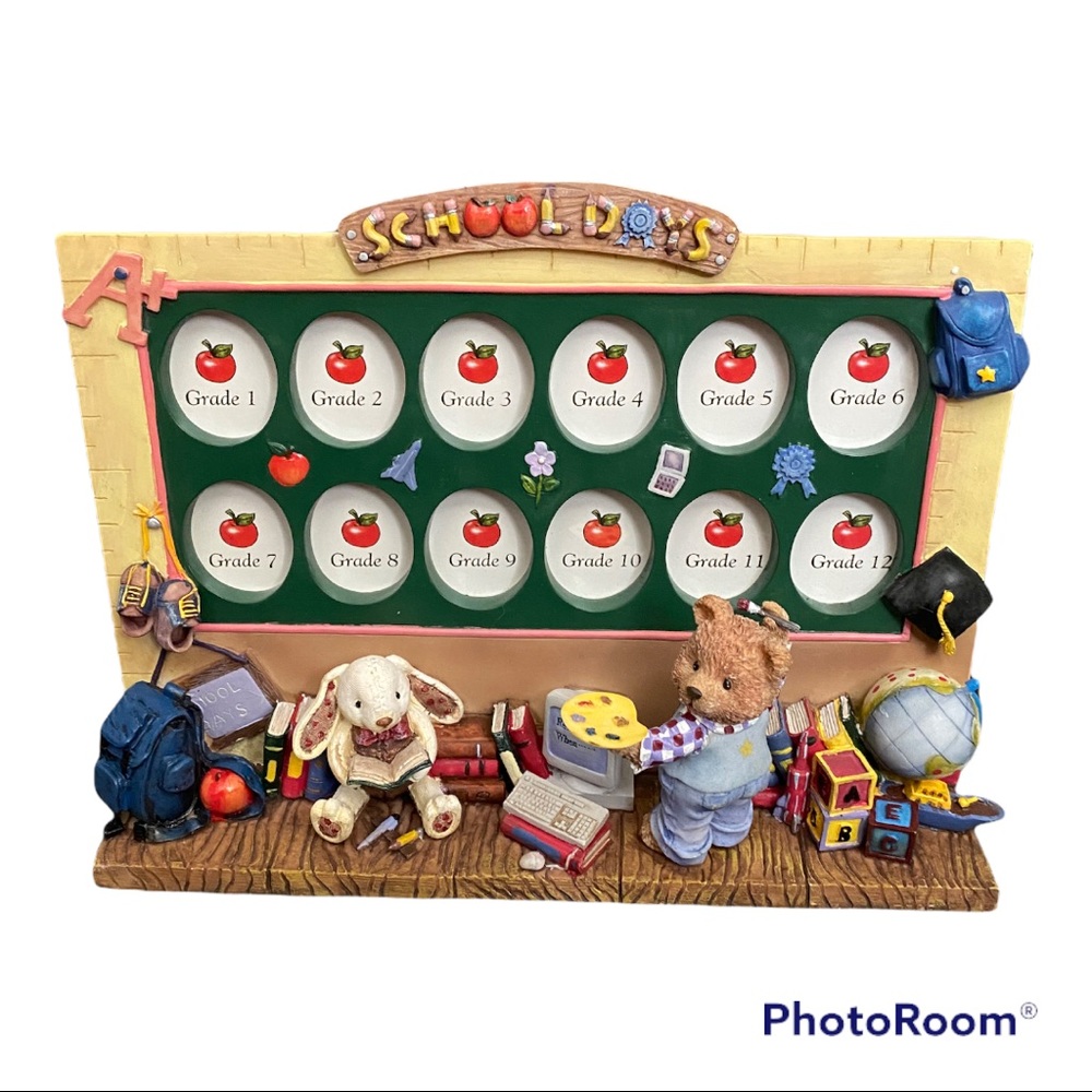 Brand New in a Box School Days Resin 3D Picture Frame Holds Grade 1-12 Photos
